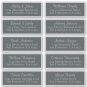 Chic Black Ivory Wedding Guest Adresetiketten Sticker (Voorkant)