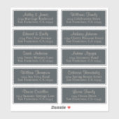 Chic Black Ivory Wedding Guest Adresetiketten Sticker (Vel)