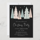 Chic Black kerstfeest uitnodiging (Voorkant)