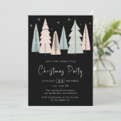 Chic Black kerstfeest uitnodiging (Staand voorkant)