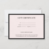 Chic Black Lijst Gepersonaliseerd Cadeaubon (Achterkant)