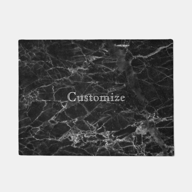 Chic Black Marble Pattern Modern Personalize Deurmat (Voorkant)