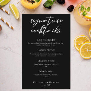 Chic Black Mariage Signature Cocktails Bar Menu