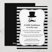 Chic Black Mustache babyboy - uitnodiging tot douc (Voorkant / Achterkant)