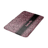 Chic Black Pink Leopard Afdrukken op maat Badmat (Gekanteld)