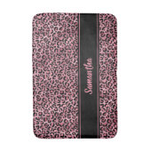 Chic Black Pink Leopard Afdrukken op maat Badmat (Voorkant Verticaal)