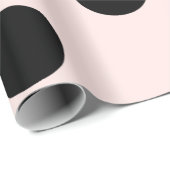 Chic Black Polka Dots Pattern & Blush Pink Weddens Cadeaupapier (Rol Hoek)