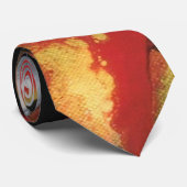 Chic Black Red Gold Cravate Abstraite (Roulé)