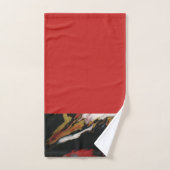 Chic Black Red Gold Serviettes de bain Abstraites (Serviette à main)