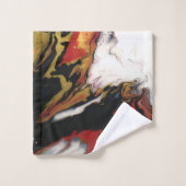 Chic Black Red Gold Serviettes de bain Abstraites (Gant de toilette)