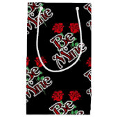 Chic Black Red Rose Be Mine Klein Cadeauzakje (Voorkant)