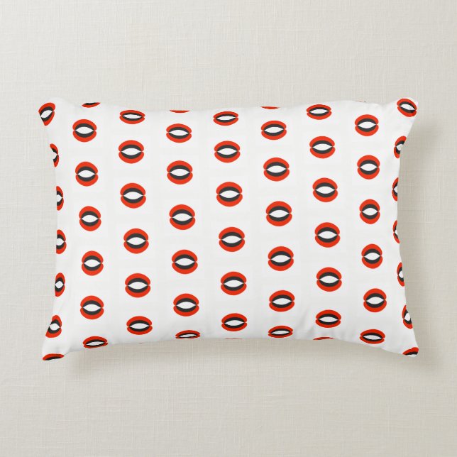 Chic Black Red White Pattern Decoratief Kussen (Voorkant)