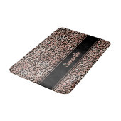 Chic Black Roos Gold Leopard Afdrukken op maat Badmat (Gekanteld)