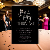 Chic Black & Rose Gold 30th Birthday Invitation