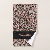 Chic Black Rose Gold Empreinte de léopard personna (Serviette à main)