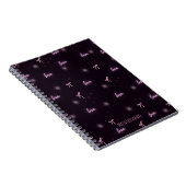 Chic Black & Rose Love-Theme carnet spirale (Côté Droit)