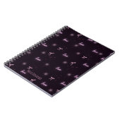 Chic Black & Rose Love-Theme carnet spirale (Côté gauche)