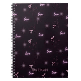Chic Black & Rose Love-Theme carnet spirale