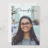 Chic Black Rose Lycée Invitation à la fin d'études (Dos)