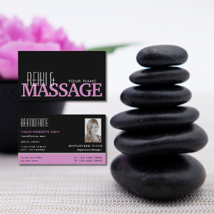 Chic Black Roze en White met Photo Professional Visitekaartje