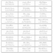 Chic Black Script Naam Gast Adres Sticker (Voorkant)