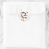 Chic Black Script Photo Weddenschap Save the Date Ronde Sticker (Tas)