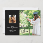 Chic Black Signature Faire-part de graduation (Devant)