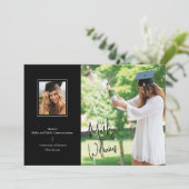 Chic Black Signature Faire-part de graduation (Debout devant)