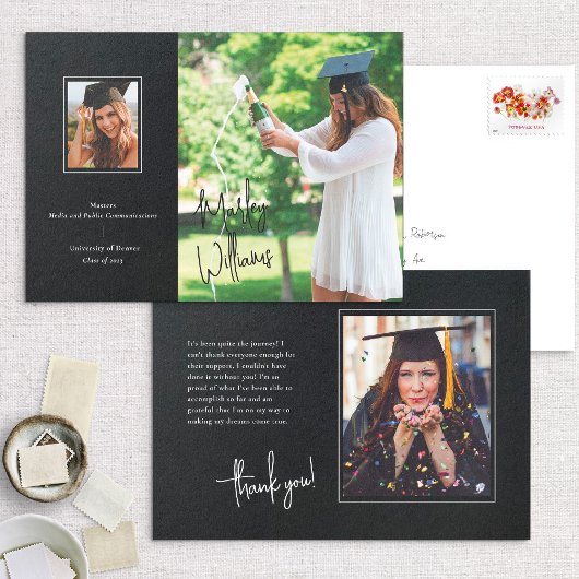 Chic Black Signature Faire-part de graduation