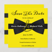 Chic Black Stropdas Gay Wedding Save the Date (Voorkant / Achterkant)