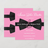Chic Black Stropdas Gay Wedding Save the Date (Voorkant / Achterkant)