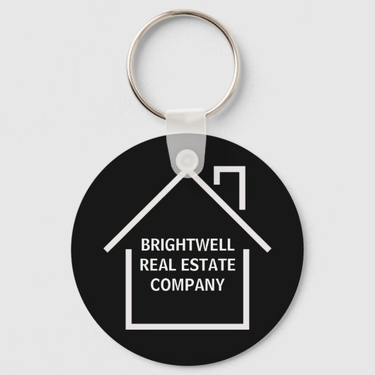 Chic Black vastgoedbedrijf gepersonaliseerd Sleutelhanger (Voorkant)