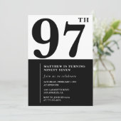 Chic Black & White 97ste verjaardag Kaart (Staand voorkant)