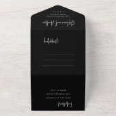 Chic Black & White All in One Wedding Invitation All In One Uitnodiging (Buitenkant)