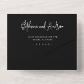Chic Black & White All in One Wedding Invitation All In One Uitnodiging (Achterkant)