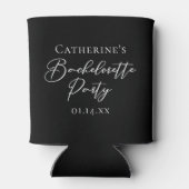 Chic Black White Bachelorette Party Personalized Blikjeskoeler (Achterkant)