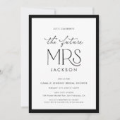 Chic Black & White Bridal Shower Photo Invitation (Devant)