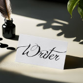 Chic Black White Calligraphy Script Writer Visitekaartje