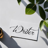 Chic Black White Calligraphy Script Writer Visitekaartje
