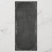 Chic Black & White Chalkboard Floral Wedding Menu (Achterkant)