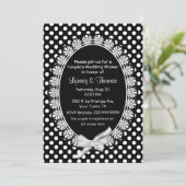 Chic Black & White Couple's Wedding Shower Kaart (Staand voorkant)