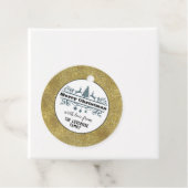 Chic Black White Grey Merry Kerstmis Glitter Bedankjes Labels (In situ)