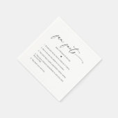 Chic Black White Minimalist Fun Facts Wedding Servet (Hoek)