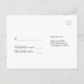 Chic Black White Monogram Response RSVP Briefkaart (Achterkant)