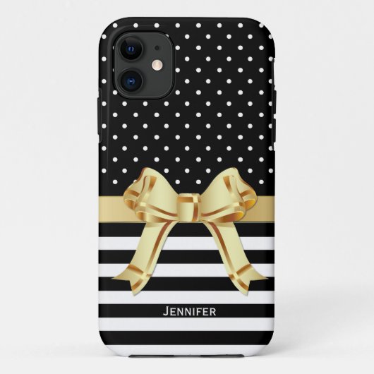 Chic Black & White Pattern Case-Mate iPhone Case (Achterkant)