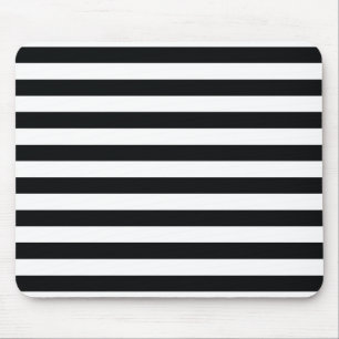 Chic Black & White Stripes Muismat