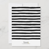 Chic Black & White Stripes Save the Date Kaart (Achterkant)