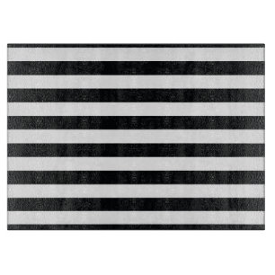 Chic Black & White Stripes Snijplank