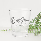 Chic Black White Wedding Modern Custom Best Man Shot Glas