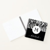 Chic Black White Zebra Imprimer Monogramme Livre d (Intérieur)